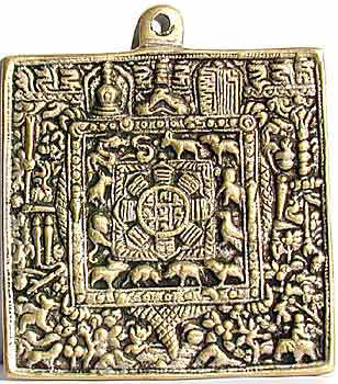 Tibetischer Kalender mit Gl�ckssymbolen