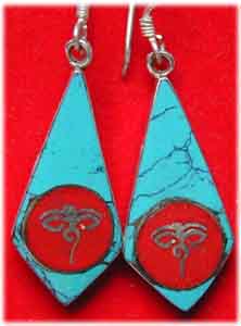 Inlay Ohrringe  Symbol des allessehenden Auges