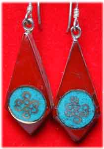 Inlay Ohrringe  unendlicher Knoten